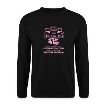 Je suis une mamie en camping Car rose - Sweat-shirt Unisexe - noir - Devant - Alina (178cm) & Michal (187cm)