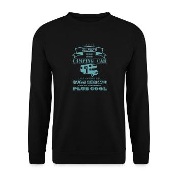 Je suis un papy en camping-car bleu turquoise west - Sweat-shirt Unisexe - noir - Devant - Alina (178cm) & Michal (187cm)