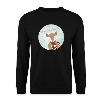 renard doré pour Noël avec canne à sucre - Sweat-shirt Unisexe - noir - Devant - Alina (178cm) & Michal (187cm)