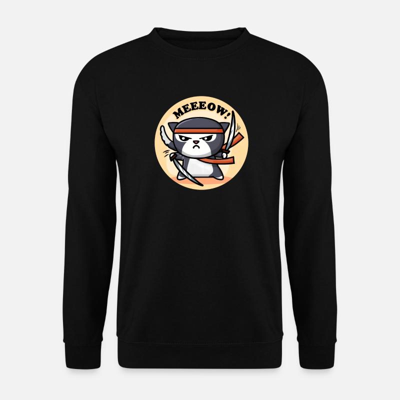 Mignon Chat Ninja - Sweat-shirt Unisexe - noir