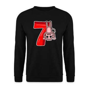 7 years old - 7 birthday with animal motif - Unisex Sweatshirt - black - Front - Alina (178cm) & Michal (187cm)