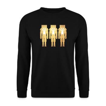 Nussknacker Gold 3 Weihnachten Dekoration deluxe - Unisex Pullover - Schwarz - Vorne - Alina (178cm) & Michal (187cm)