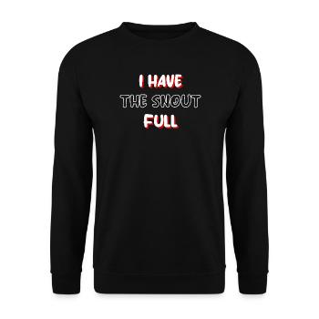 J’ai le museau plein - Sweat-shirt Unisexe - noir - Devant - Alina (178cm) & Michal (187cm)