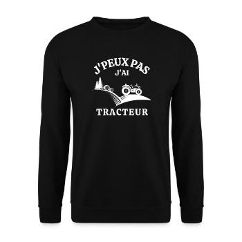 tracteur, agriculteur, fermier - Sweat-shirt Unisexe - noir - Devant - Alina (178cm) & Michal (187cm)