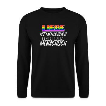 Beziehung Sexualität Lgbt Statement Liebe Homo - Unisex Pullover - Schwarz - Vorne - Alina (178cm) & Michal (187cm)