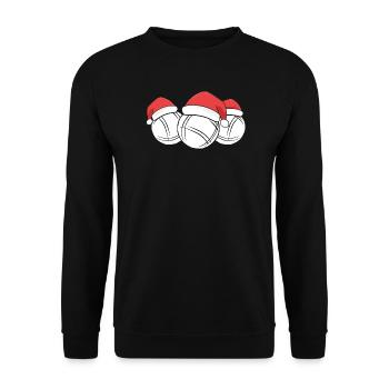 Boule Santa Tenue de pétanque pour Bouler pour boules - Sweat-shirt Unisexe - noir - Devant - Alina (178cm) & Michal (187cm)