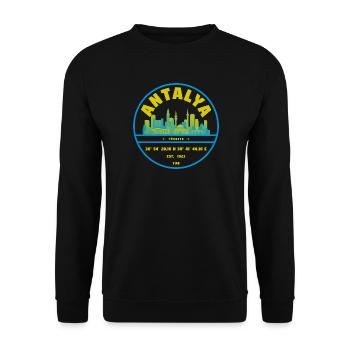 Antalya Skyline Abzeichen Türkei - Unisex Pullover - Schwarz - Vorne - Alina (178cm) & Michal (187cm)