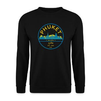 Phuket Stadt-Skyline Emblem - Unisex Pullover - Schwarz - Vorne - Alina (178cm) & Michal (187cm)