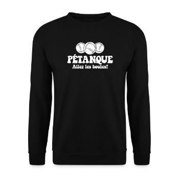 3 Boulekugeln für Bouler Boulekugel Petanque Boule - Unisex Pullover - Schwarz - Vorne - Alina (178cm) & Michal (187cm)