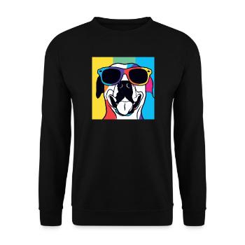 Vibrant Sunglass Pup Pop Art - Unisex Sweatshirt - black - Front - Alina (178cm) & Michal (187cm)