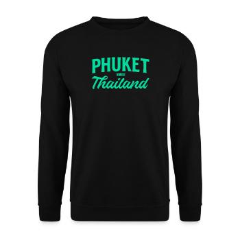 Phuket Thailand Teal Script - Unisex Sweatshirt - black - Front - Alina (178cm) & Michal (187cm)