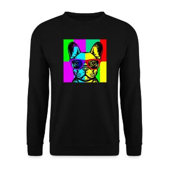 Lunettes Bulldog Néon Pop Art - Sweat-shirt Unisexe - noir - Devant - Alina (178cm) & Michal (187cm)