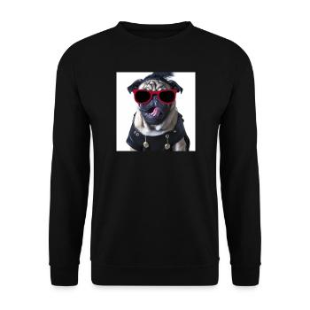 punk mops - Unisex Pullover - Schwarz - Vorne - Alina (178cm) & Michal (187cm)