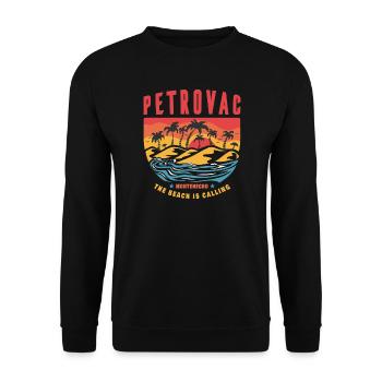 Petrovac Montenegro Strand Design - Unisex Pullover - Schwarz - Vorne - Alina (178cm) & Michal (187cm)