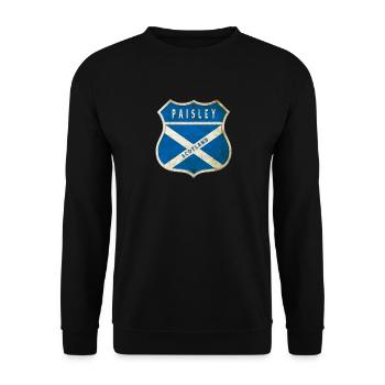 Paisley Schottland Wappen Flaggen Design - Unisex Pullover - Schwarz - Vorne - Alina (178cm) & Michal (187cm)
