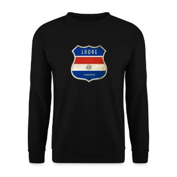 Luque Paraguay coat of arms flag design - Unisex Sweatshirt - black - Front - Alina (178cm) & Michal (187cm)