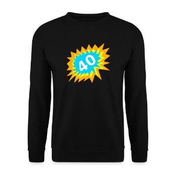 tolle Geburtstags tees, 40 bunt - Unisex Pullover - Schwarz - Vorne - Alina (178cm) & Michal (187cm)