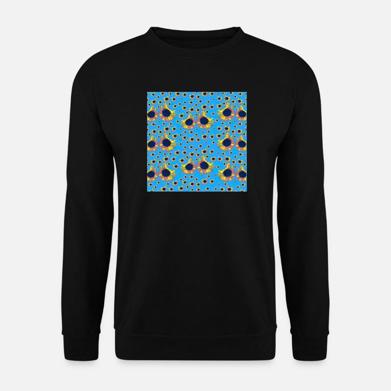 coole blumenmuster, tolles sonnenblumenmuster - Unisex Pullover - Schwarz