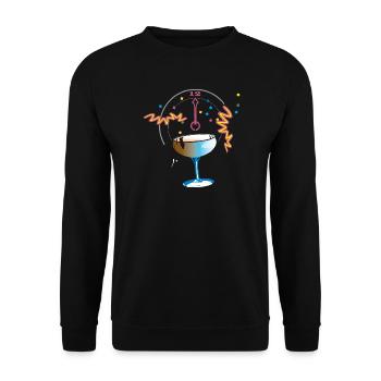 New Year's Toast Confetti - Unisex Sweatshirt - black - Front - Alina (178cm) & Michal (187cm)