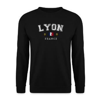 Lyon France - Unisex Pullover - Schwarz - Vorne - Alina (178cm) & Michal (187cm)