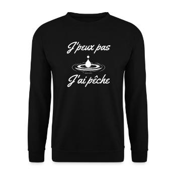 pêche, pêcheur, fan de pêche - Sweat-shirt Unisexe - noir - Devant - Alina (178cm) & Michal (187cm)