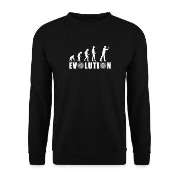 EVOLUTION DARTS Spiel Pfeil Dartscheibe Geschenk - Unisex Pullover - Schwarz - Vorne - Alina (178cm) & Michal (187cm)