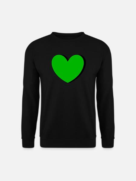 Grünes Herz grün Geschenk - Unisex Pullover - Schwarz