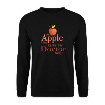 An apple a day keeps the doctor away - Unisex Pullover - Schwarz - Vorne - Alina (178cm) & Michal (187cm)