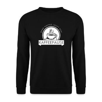 Kaffeepause - weiß - Unisex Pullover - Schwarz - Vorne - Alina (178cm) & Michal (187cm)