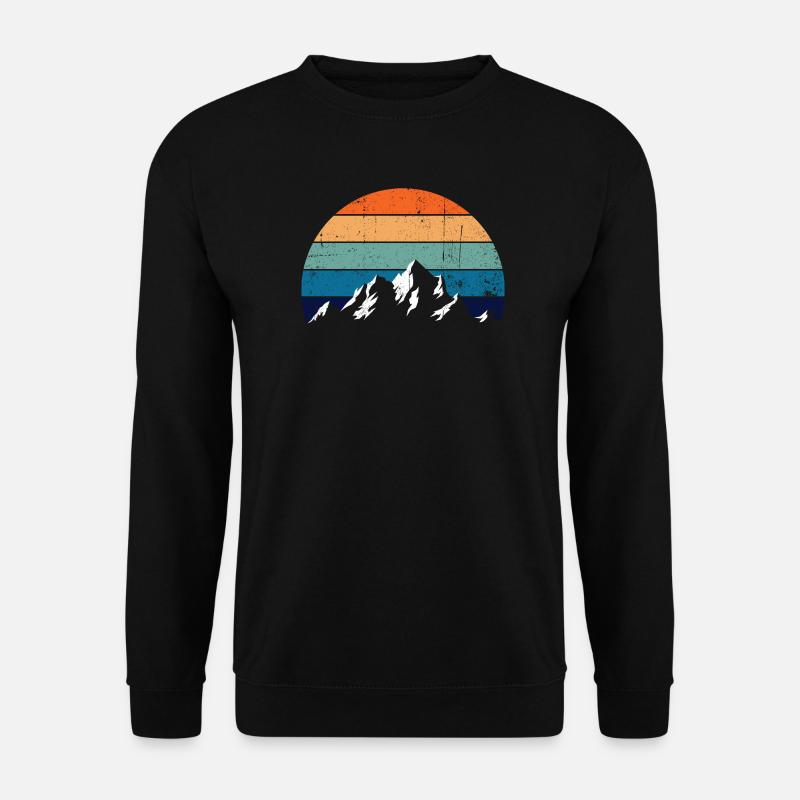 Retro Mountain Sunset Gradient - Unisex Pullover - Schwarz