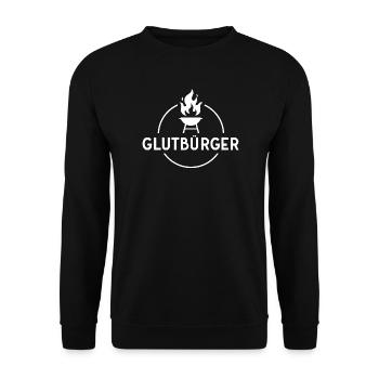 Glutbürger - BBQ - Grill - Unisex Pullover - Schwarz - Vorne - Alina (178cm) & Michal (187cm)