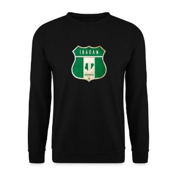 Design du drapeau d'Ibadan, Nigeria - Sweat-shirt Unisexe - noir - Devant - Alina (178cm) & Michal (187cm)