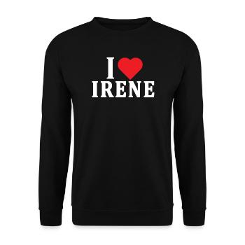 t-shirt I love Irene t-shirt idée cadeau - Sweat-shirt Unisexe - noir - Devant - Alina (178cm) & Michal (187cm)