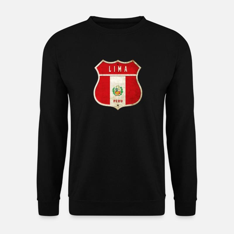 Lima Peru Wappen Flaggen Design - Unisex Pullover - Schwarz