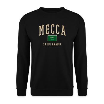 Emblème rétro saoudien de La Mecque - Sweat-shirt Unisexe - noir - Devant - Alina (178cm) & Michal (187cm)
