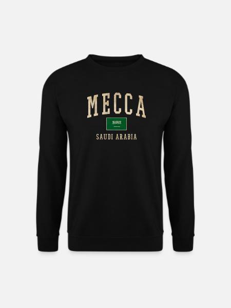 Mecca Saudisches Retro-Emblem - Unisex Pullover - Schwarz