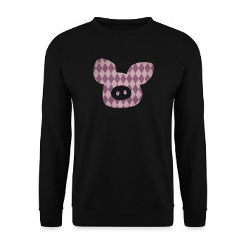Tête de cochon Diamant Porte-bonheur Truie Porte-bonheur 2023 - Sweat-shirt Unisexe - noir - Devant - Alina (178cm) & Michal (187cm)