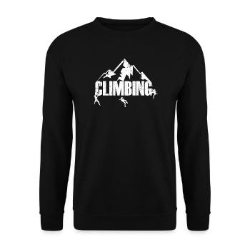 Climbing Summit Emblem - Unisex Sweatshirt - black - Front - Alina (178cm) & Michal (187cm)