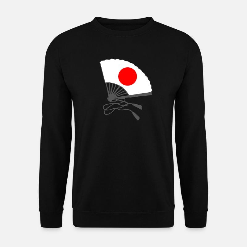 japanflaggen muster, japanischer fächer - Unisex Pullover - Schwarz