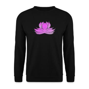 blumenmotive japan, japanische wasserrose - Unisex Pullover - Schwarz - Vorne - Alina (178cm) & Michal (187cm)