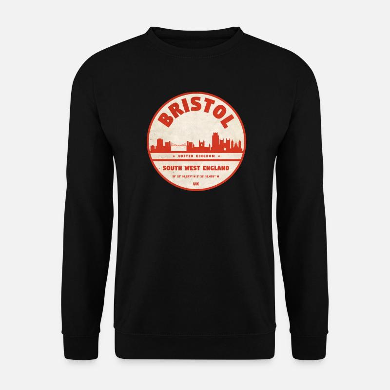 Bristol Skyline Retro Emblem - Unisex Pullover - Schwarz