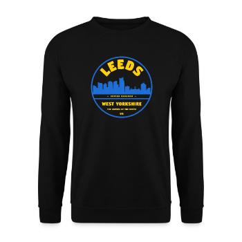 Leeds Skyline City Logo West Yorkshire - Unisex Sweatshirt - black - Front - Alina (178cm) & Michal (187cm)