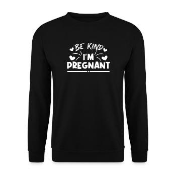 Pregnant Pregnancy Baby Bump Statement - Unisex Sweatshirt - black - Front - Alina (178cm) & Michal (187cm)