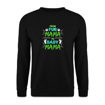 Mama Schwanger Babyfüße Baby Statement Familie - Unisex Pullover - Schwarz - Vorne - Alina (178cm) & Michal (187cm)