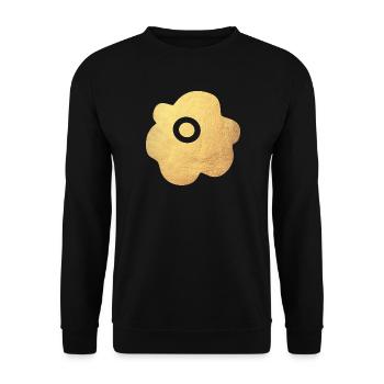 Yoga Flower Blume Gold Symbol Blüte abstrakt Fan - Unisex Pullover - Schwarz - Vorne - Alina (178cm) & Michal (187cm)