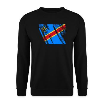 Kongo Flagge - Unisex Pullover - Schwarz - Vorne - Alina (178cm) & Michal (187cm)