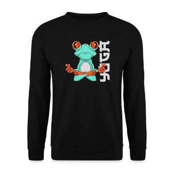 Frog Yoga - Unisex Sweatshirt - black - Front - Alina (178cm) & Michal (187cm)