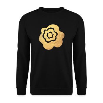 Yoga Méditation Namaste Fleur Fleur d’Or Yogi om - Sweat-shirt Unisexe - noir - Devant - Alina (178cm) & Michal (187cm)