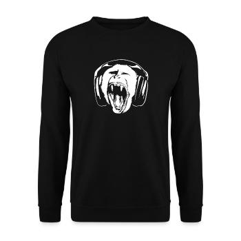 Monkey listening to music on headphones - Unisex Sweatshirt - black - Front - Alina (178cm) & Michal (187cm)