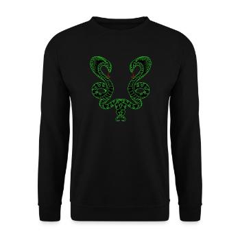 Deux serpents verts - Sweat-shirt Unisexe - noir - Devant - Alina (178cm) & Michal (187cm)